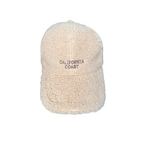 California Coast Beige Cozy Sherpa Fleece Baseball Cap Adjustable Unisex EUC